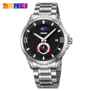 Skmei 9326 (Swimming) 30ATM Stainless Steel Watch Silver Black.