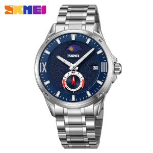Skmei 9326 (Swimming) 30ATM Stainless Steel Watch Silver Blue.